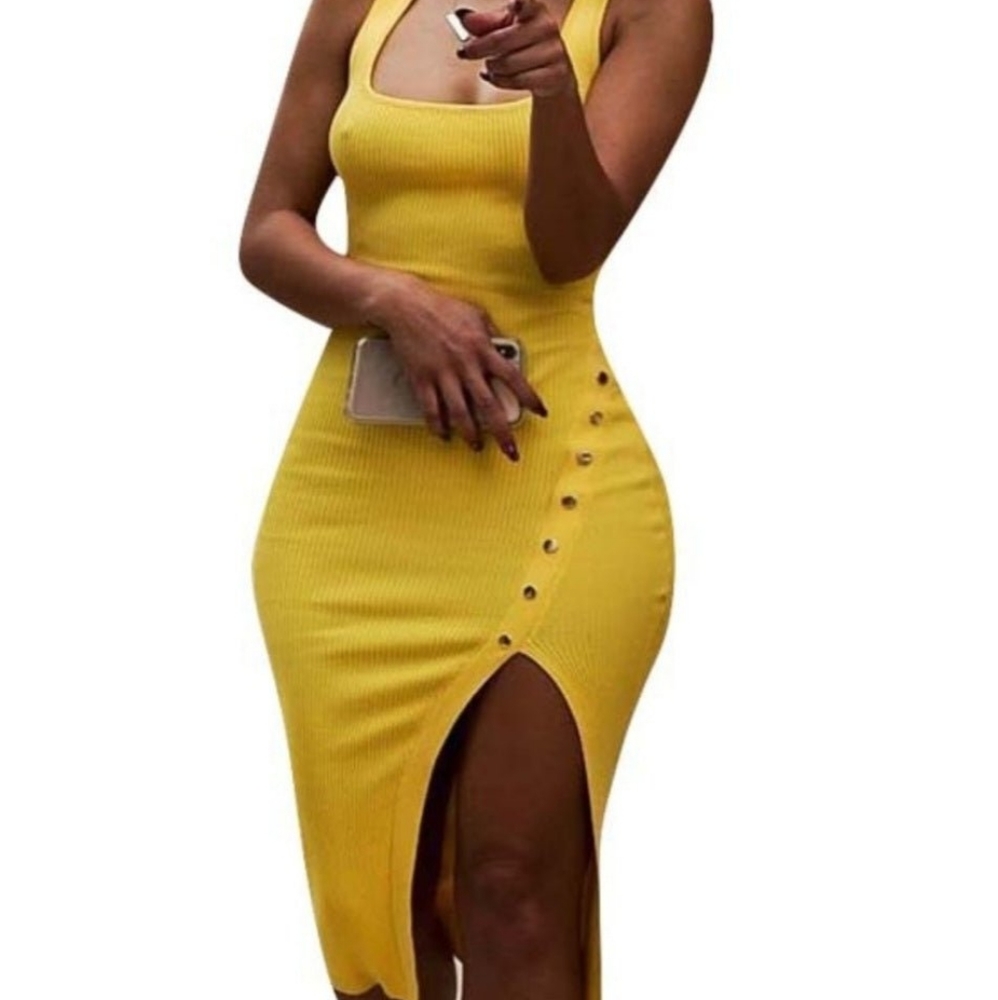 Sleeveless High Split Dress